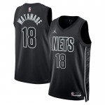Brooklyn Nets Trikot Yuta Watanabe 18 Jordan 2022-23 Statement Edition Schwarz Swingman - Herren